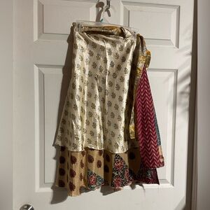 New reversible wrap silk skirt